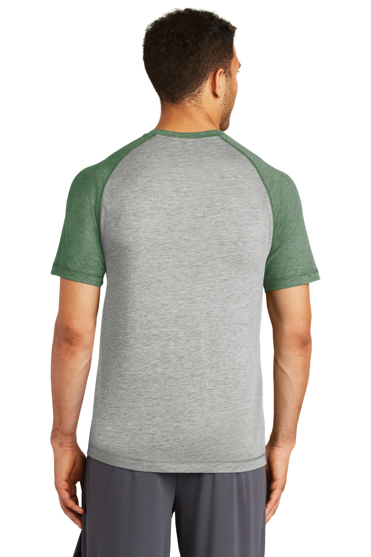 For Grn He/LGH Sport-Tek PosiCharge Tri-Blend Wicking Raglan Tee. ST400