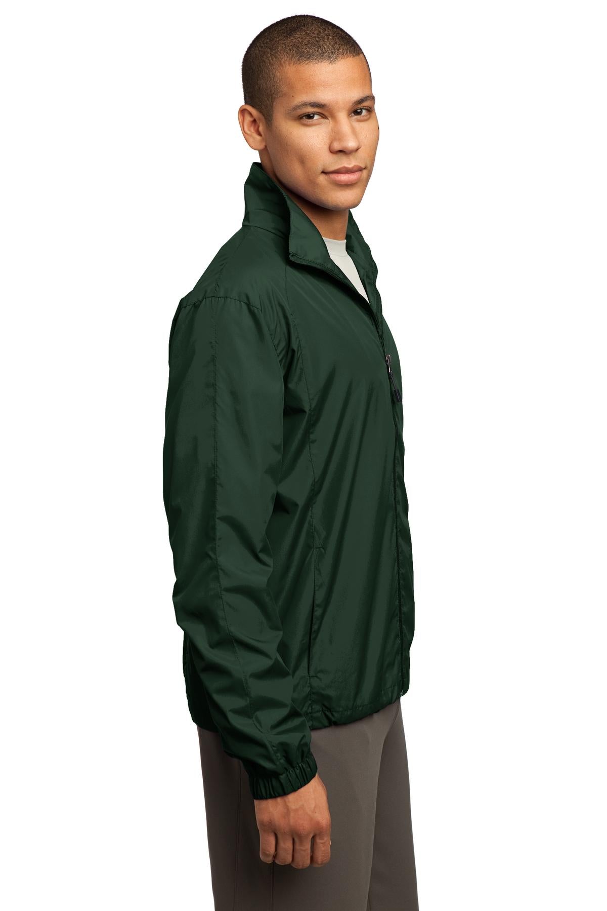 Forest Green Sport-Tek Full-Zip Wind Jacket. JST70