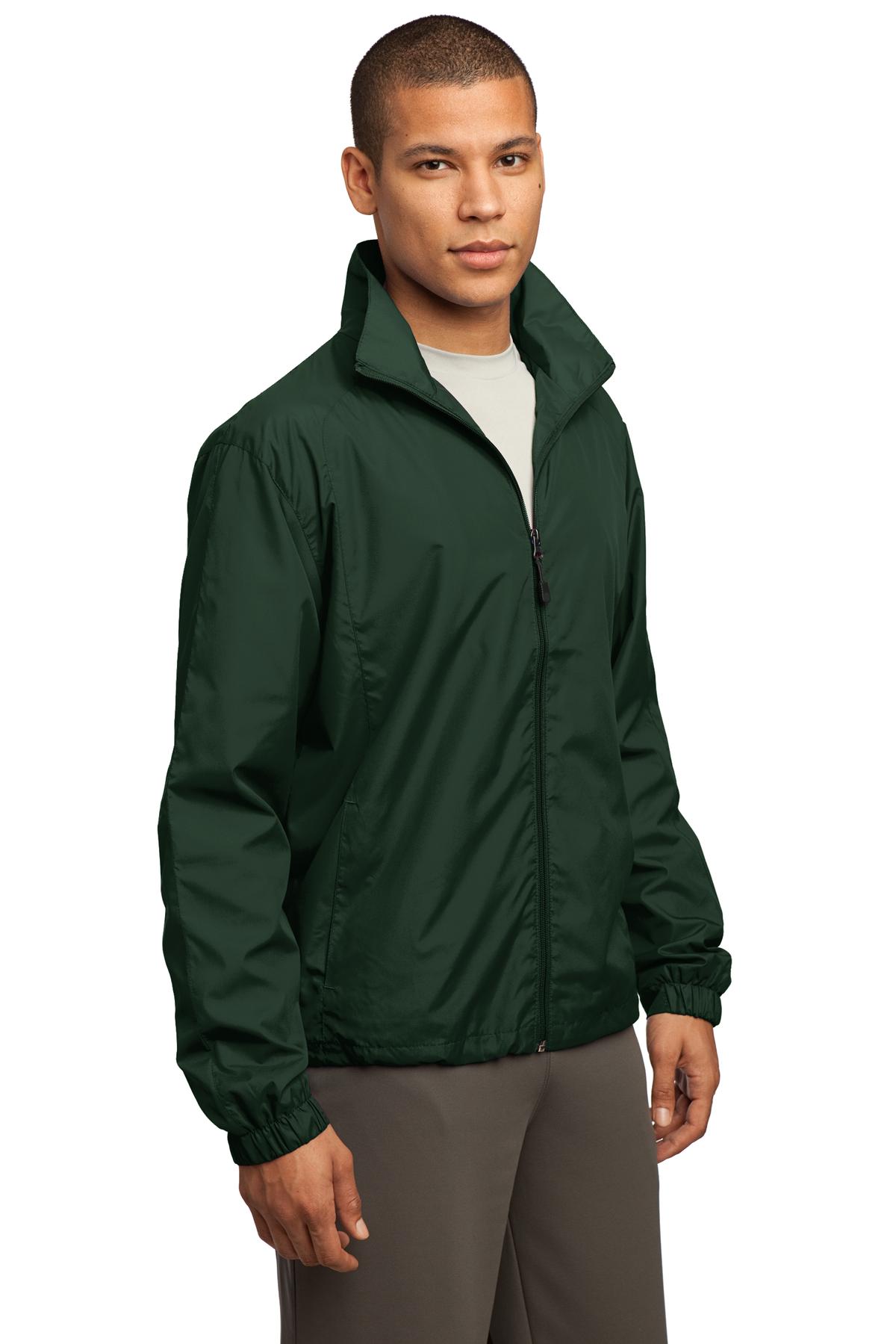 Forest Green Sport-Tek Full-Zip Wind Jacket. JST70