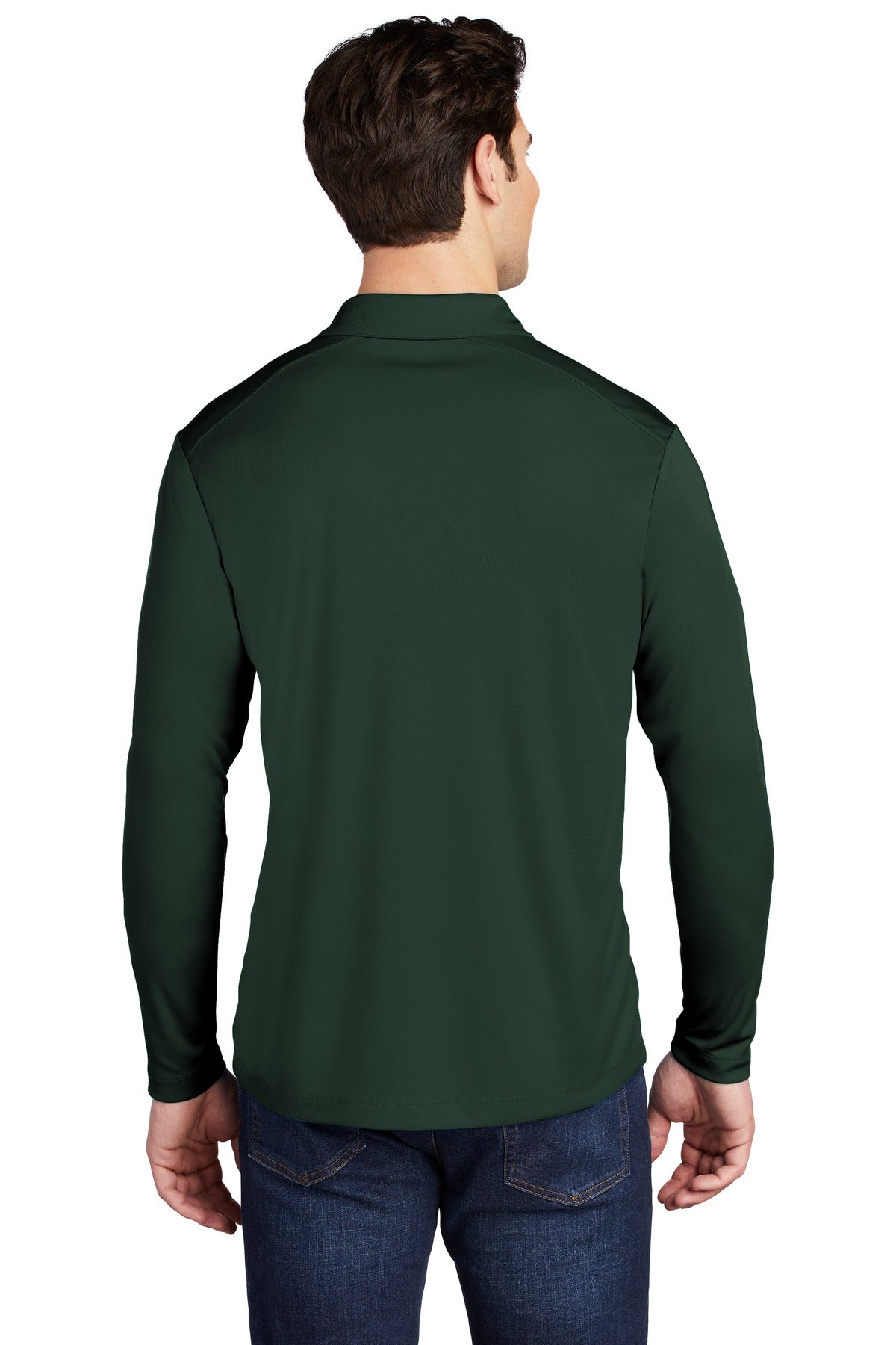 Forest Green Sport-Tek Posi-UV Pro Long Sleeve Polo. ST520LS