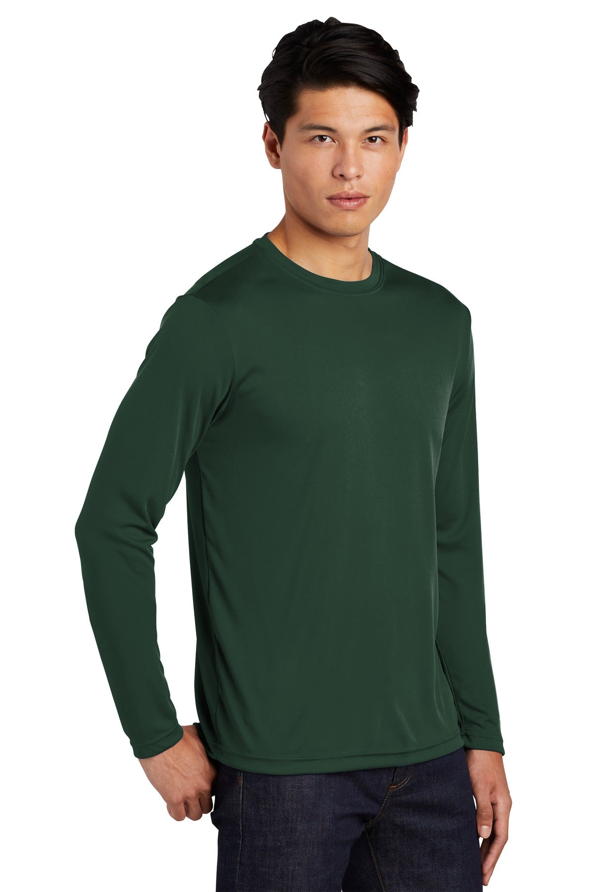 Forest Green Sport-Tek Tall Long Sleeve PosiCharge Competitor Tee. TST350LS