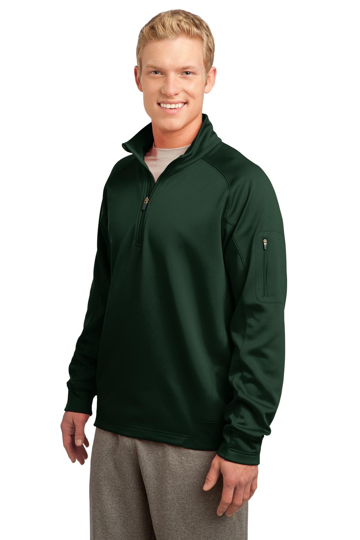 Forest Green Sport-Tek Tech Fleece 1/4-Zip Pullover. F247