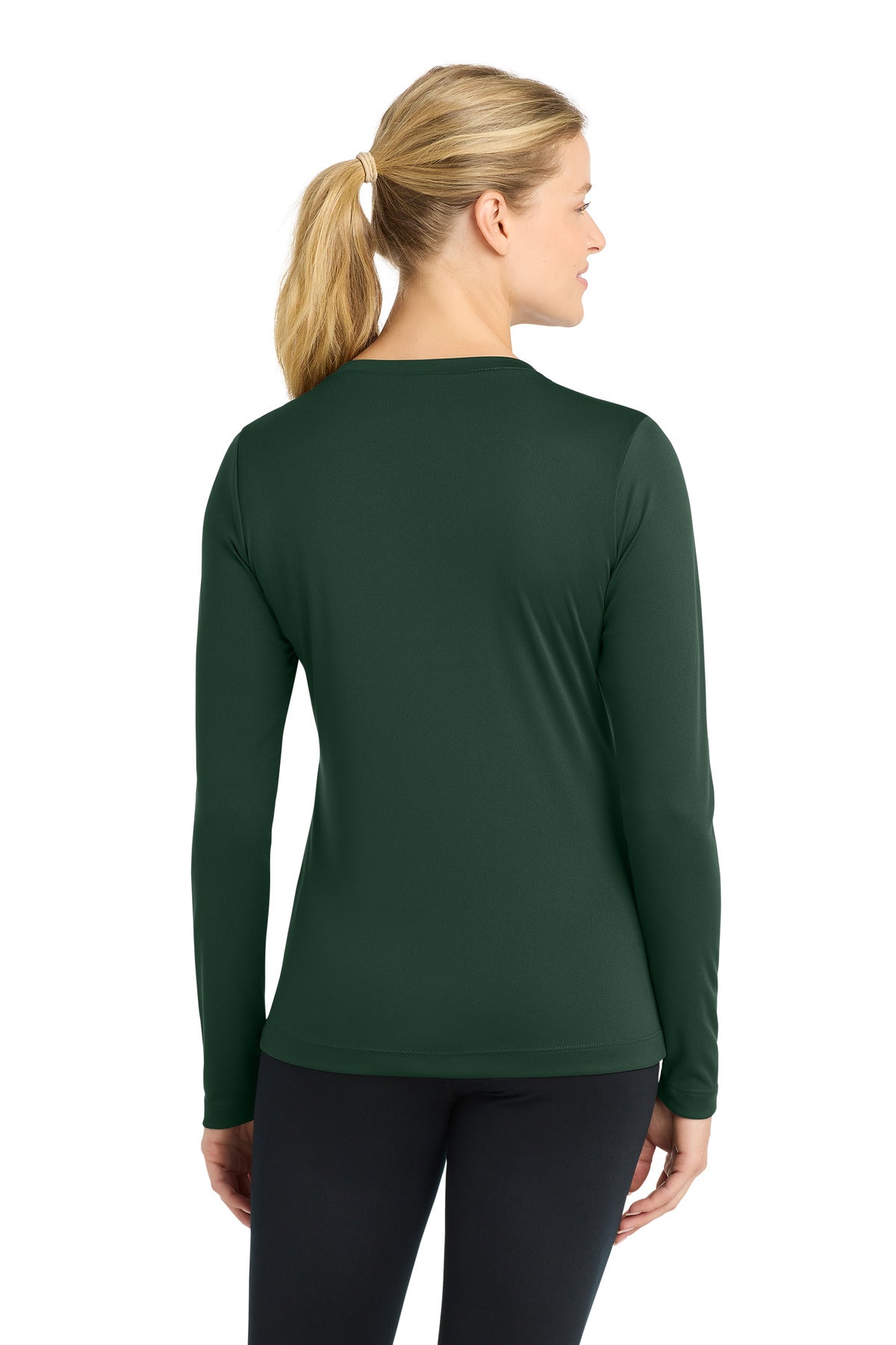 Forest Green Sport-Tek Women's Long Sleeve PosiCharge Competitor V-Neck Tee. LST353LS