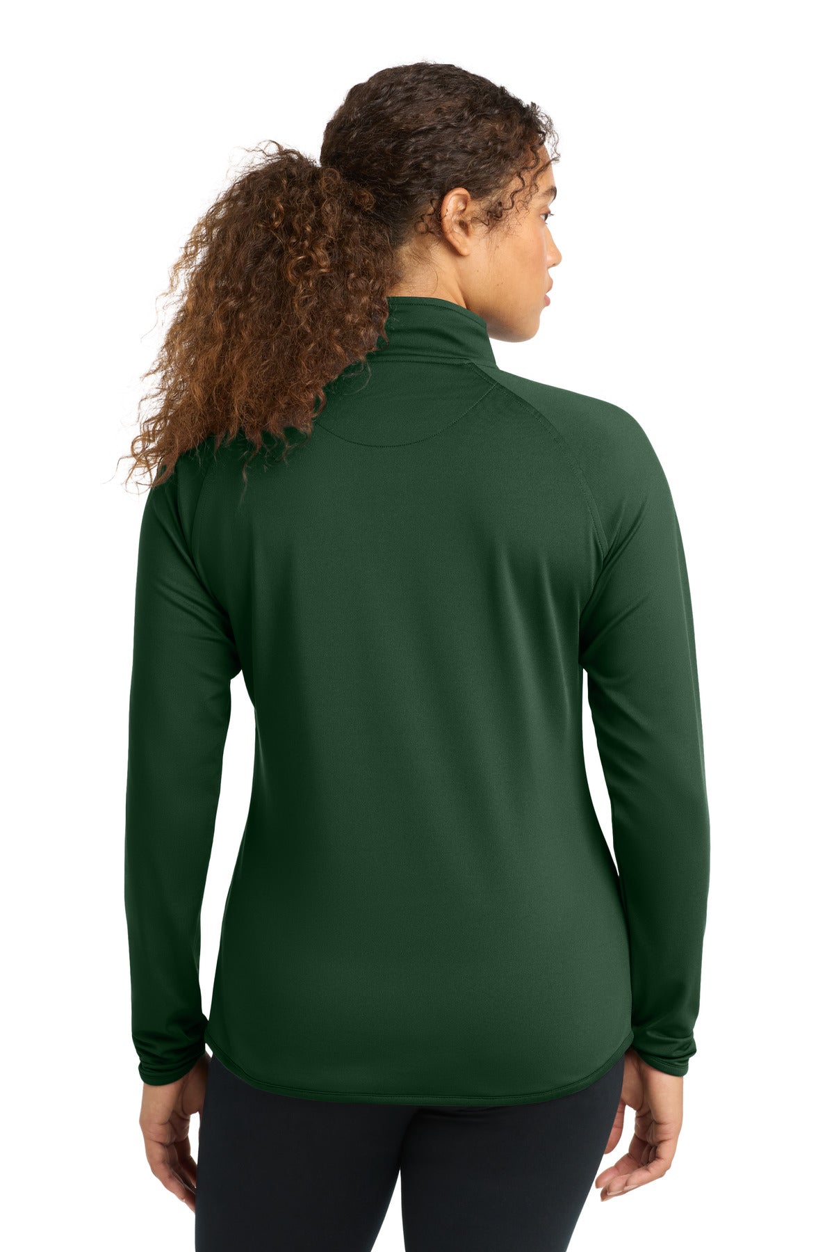 Forest Green Sport-Tek Women's Sport-Wick Stretch 1/4-Zip Pullover. LST850