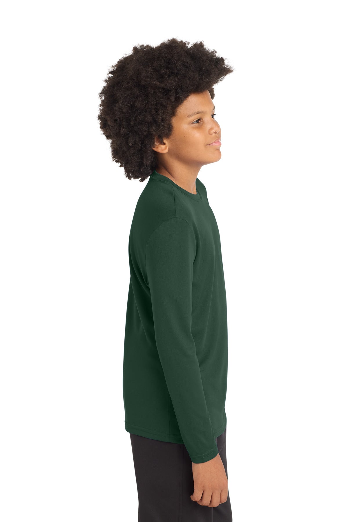 Forest Green Sport-Tek Youth Long Sleeve PosiCharge Competitor Tee. YST350LS