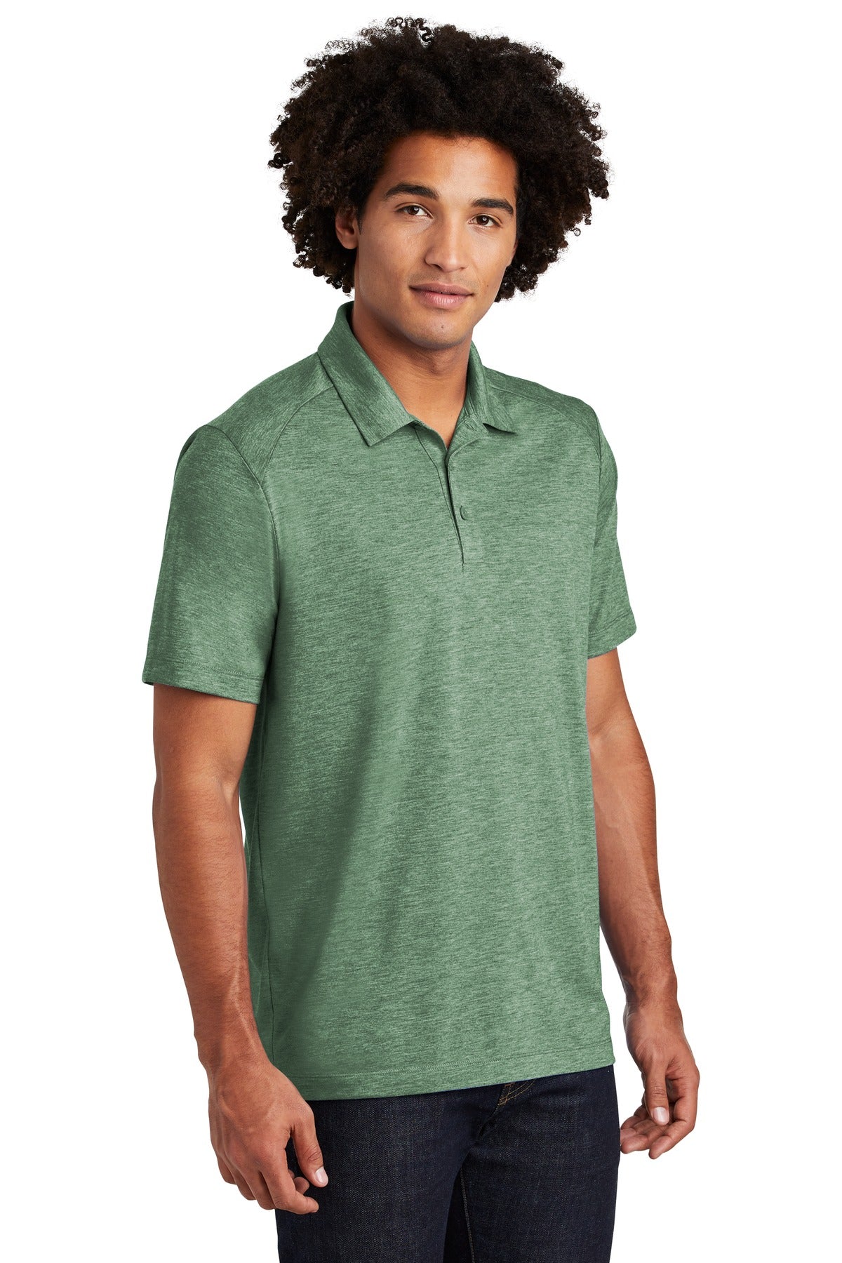 Forest Grn Hth Sport-Tek PosiCharge Tri-Blend Wicking Polo. ST405