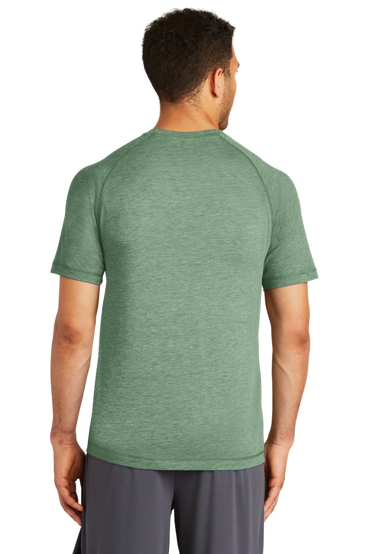 Forest Grn Hth Sport-Tek PosiCharge Tri-Blend Wicking Raglan Tee. ST400
