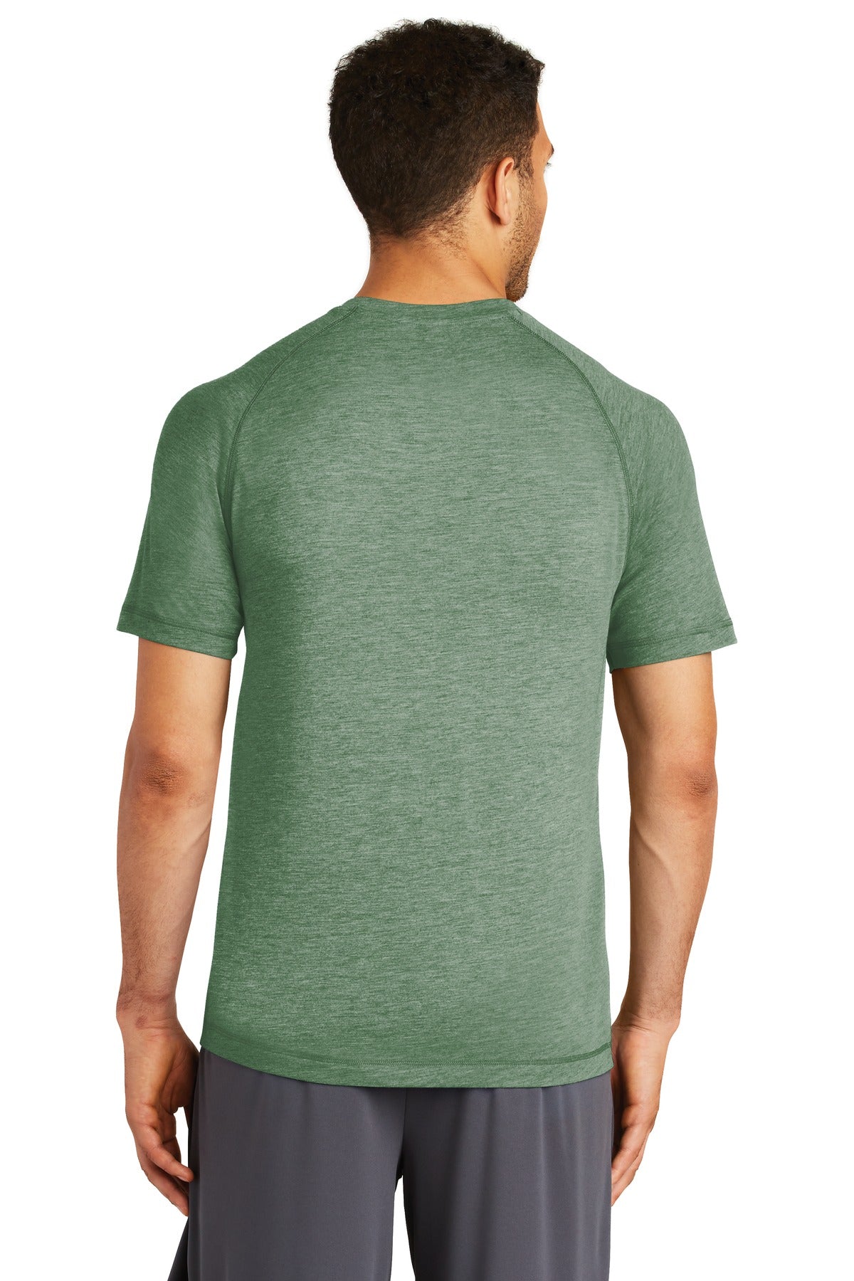 Forest Grn Hth Sport-Tek PosiCharge Tri-Blend Wicking Raglan Tee. ST400