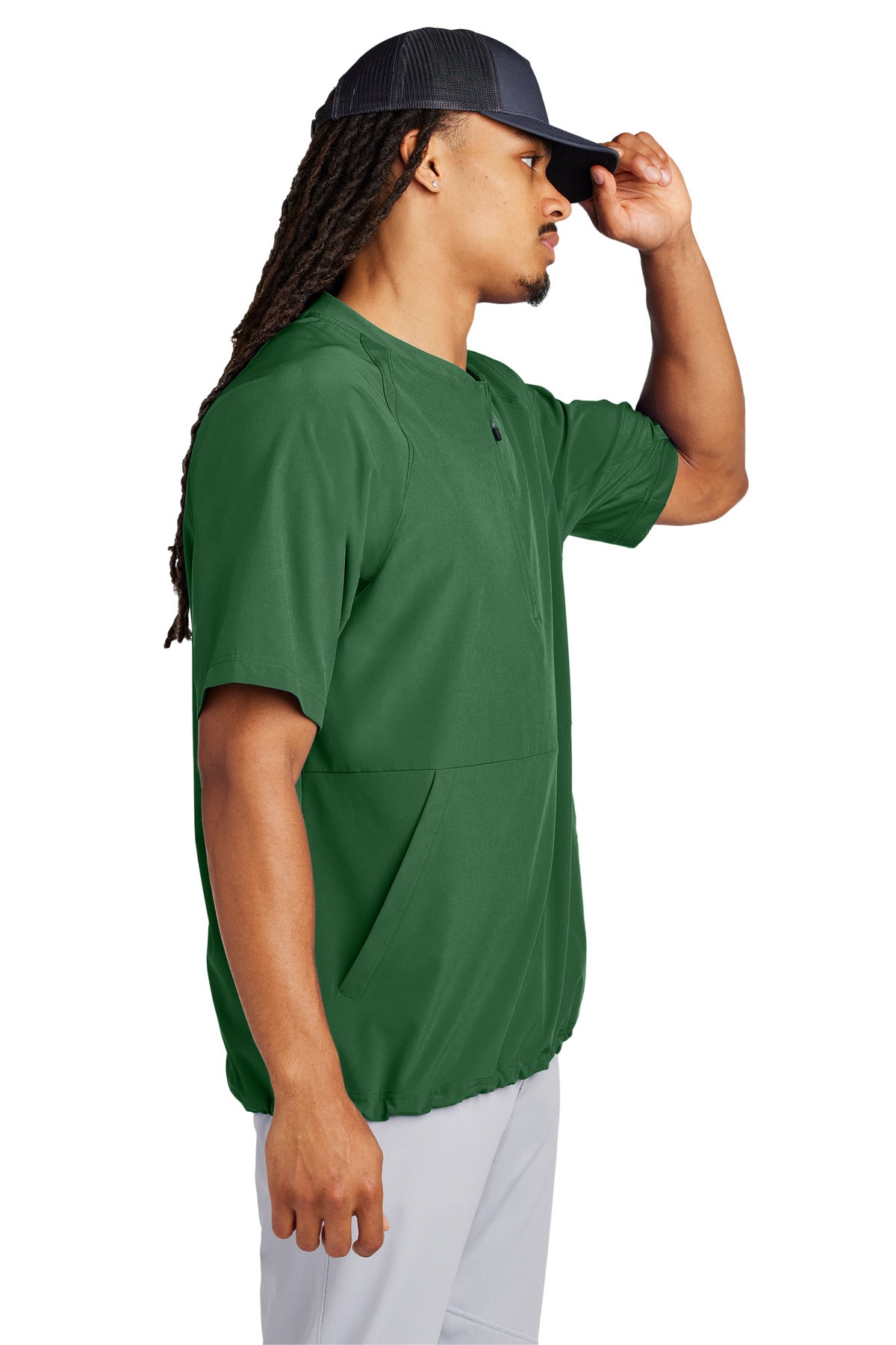 ForestGrn Sport-Tek Repeat 1/2-Zip Short Sleeve Jacket JST489