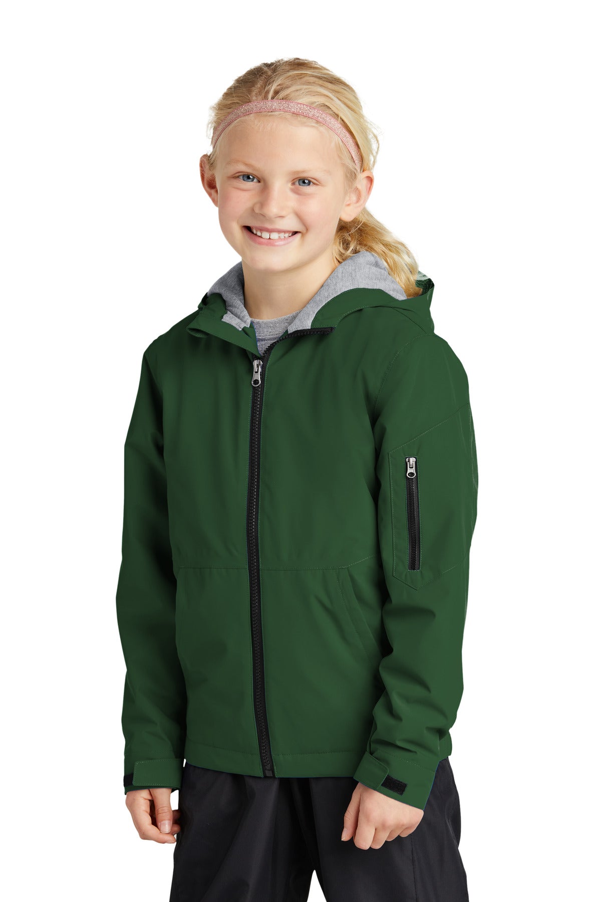 ForestGrn Sport-Tek Youth Waterproof Insulated Jacket YST56