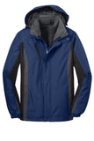 Front View of Ad Blu/Blk/Gry Port Authority Colorblock 3-in-1 Jacket. J321