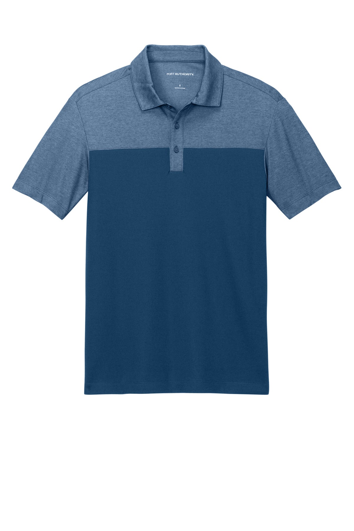 Front View of AgnB/AgnBH Port Authority Fine Pique Blend Blocked Polo K831