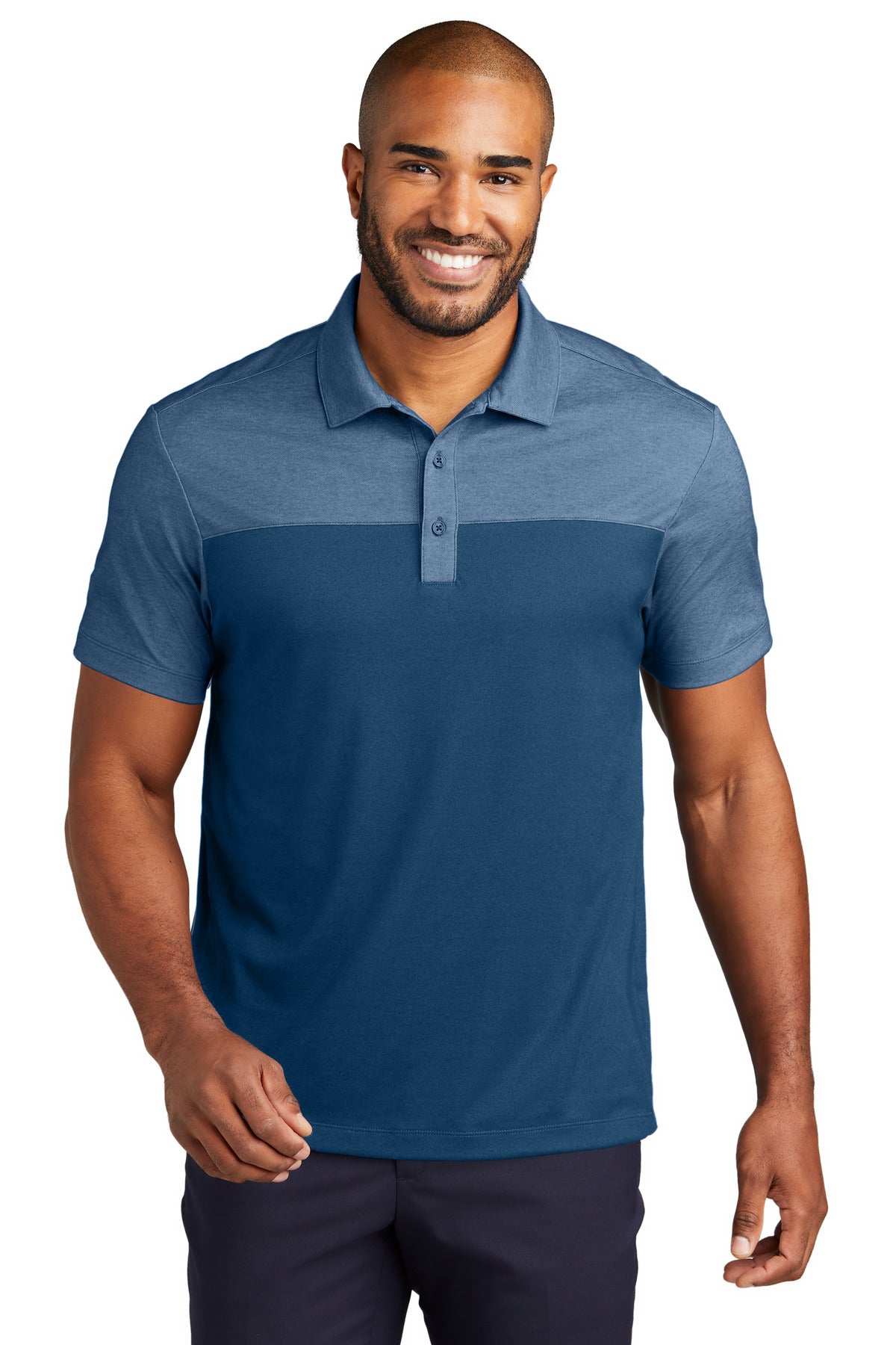 Front View of AgnB/AgnBH Port Authority Fine Pique Blend Blocked Polo K831