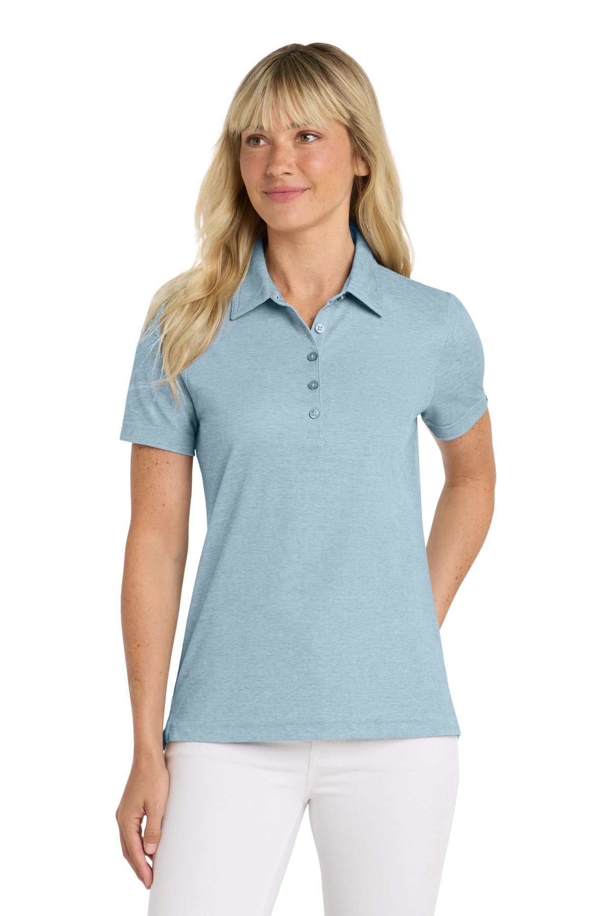 Front View of AllureHthr TravisMathew Women's Oceanside Heather Polo TM1WW002