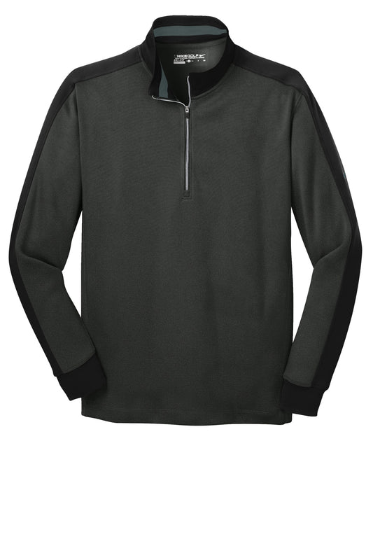 Front View of Anth Hthr/Blk Nike Dri-FIT 1/2-Zip Cover-Up. 578673