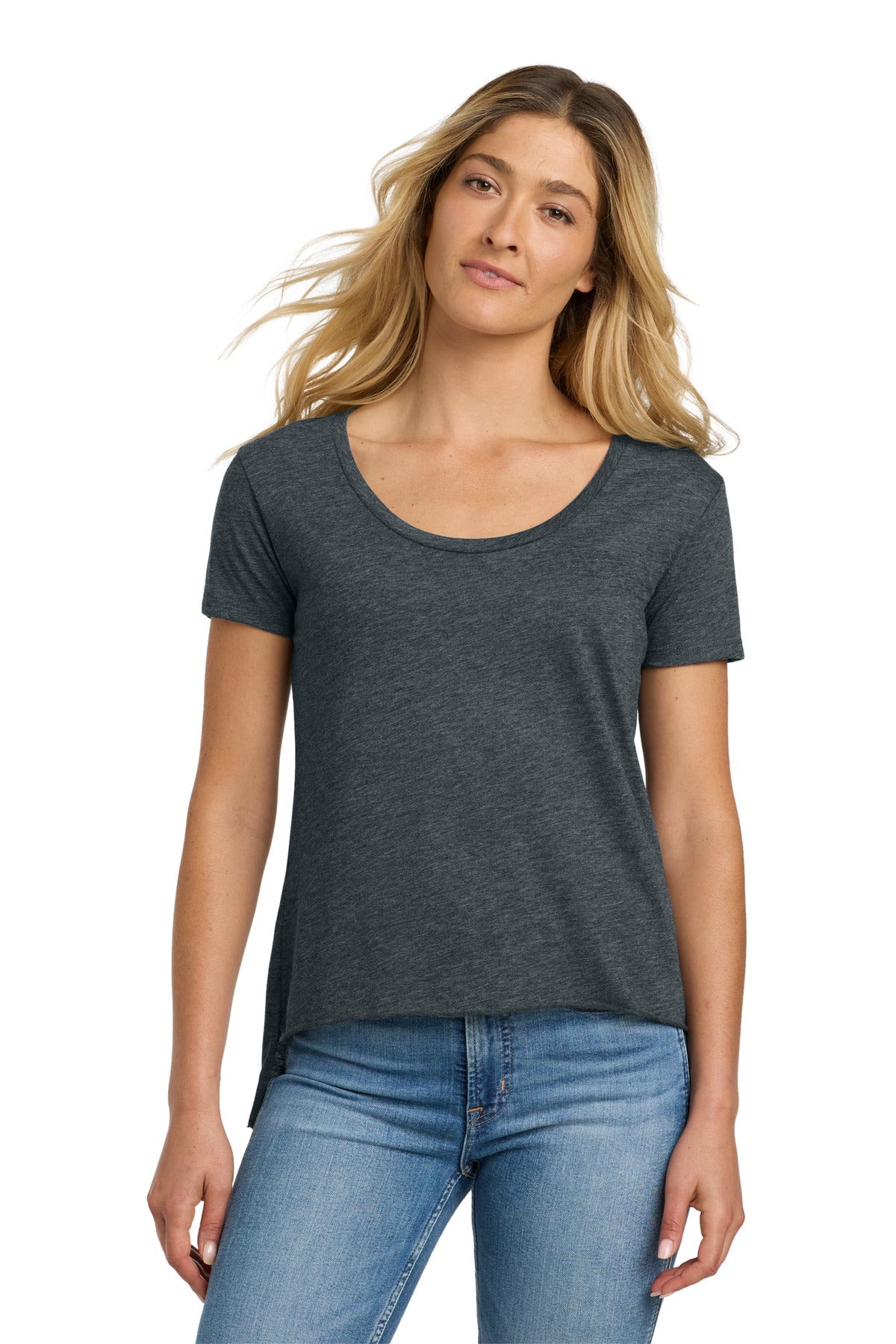 Front View of AntqDenim Next Level Apparel Women's Festival Scoop Neck Tee. NL5030