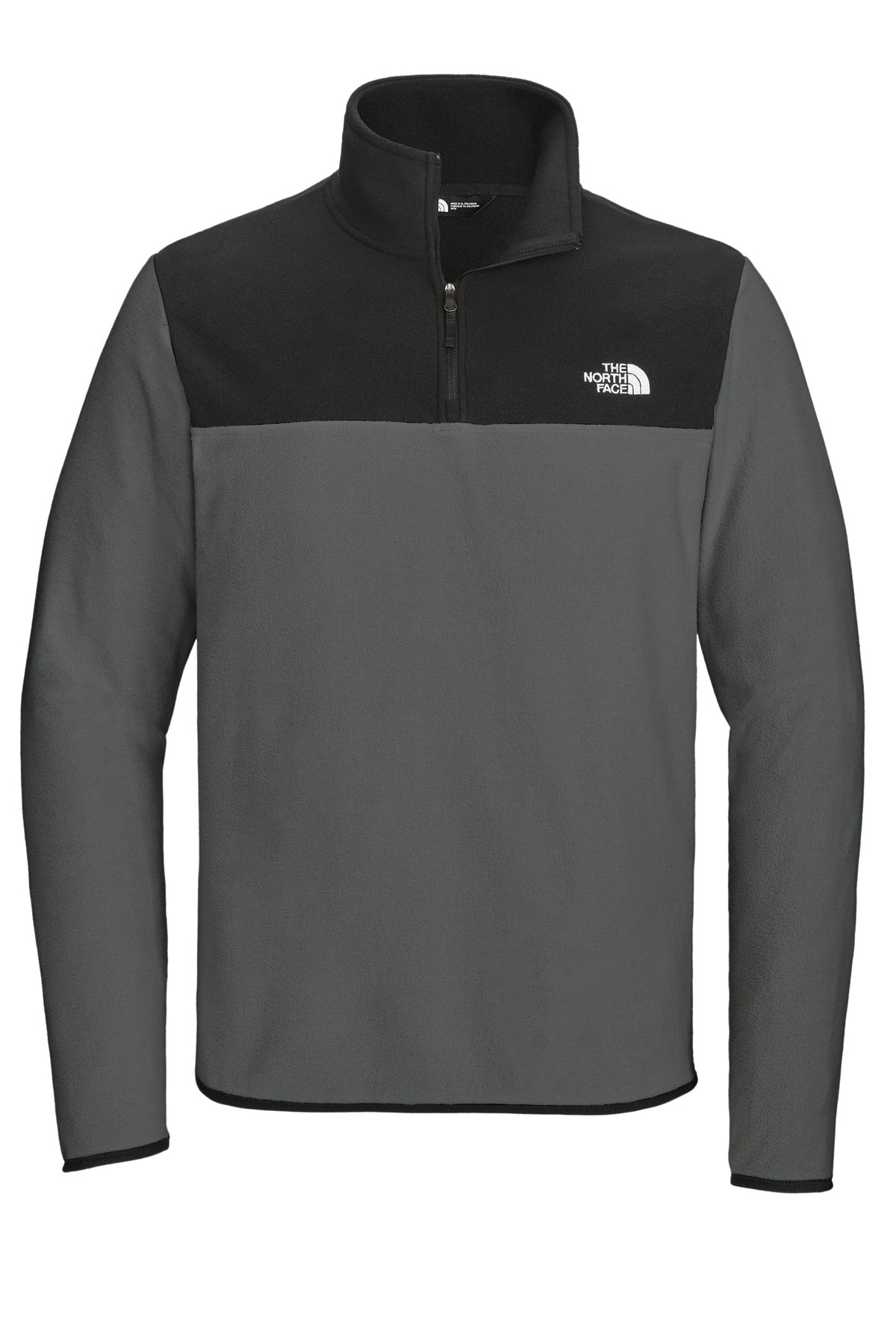 Front View of AsGy/TNFBk The North Face Glacier 1/4-Zip Fleece NF0A7V4L
