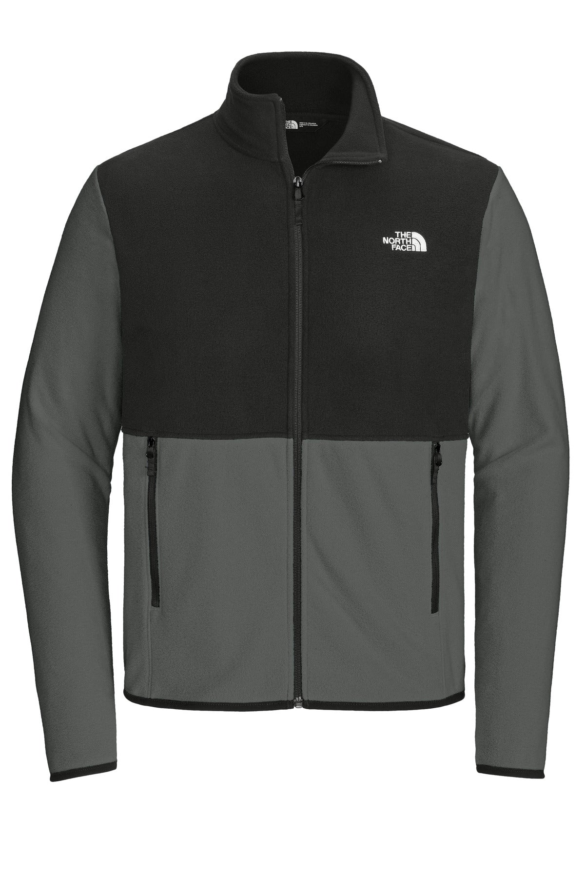 Front View of AsGy/TNFBk The North Face Glacier Full-Zip Fleece Jacket NF0A7V4J