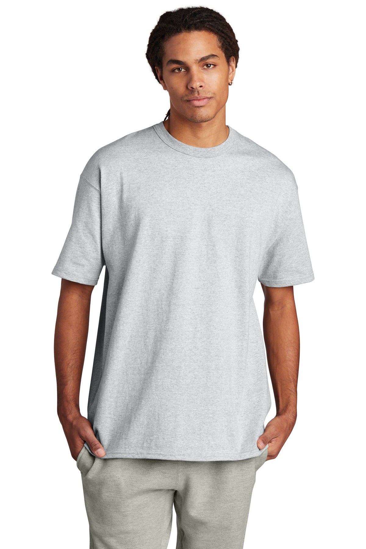 Front View of Ash Champion Heritage 7-Oz. Jersey Tee T105