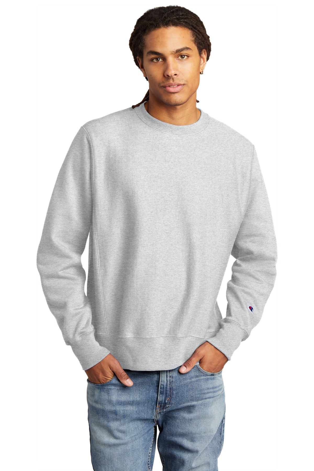 Front View of Ash Champion Reverse Weave Crewneck Sweatshirt S149