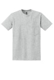 Front View of Ash Grey Gildan - DryBlend 50 Cotton/50 Poly Pocket T-Shirt. 8300