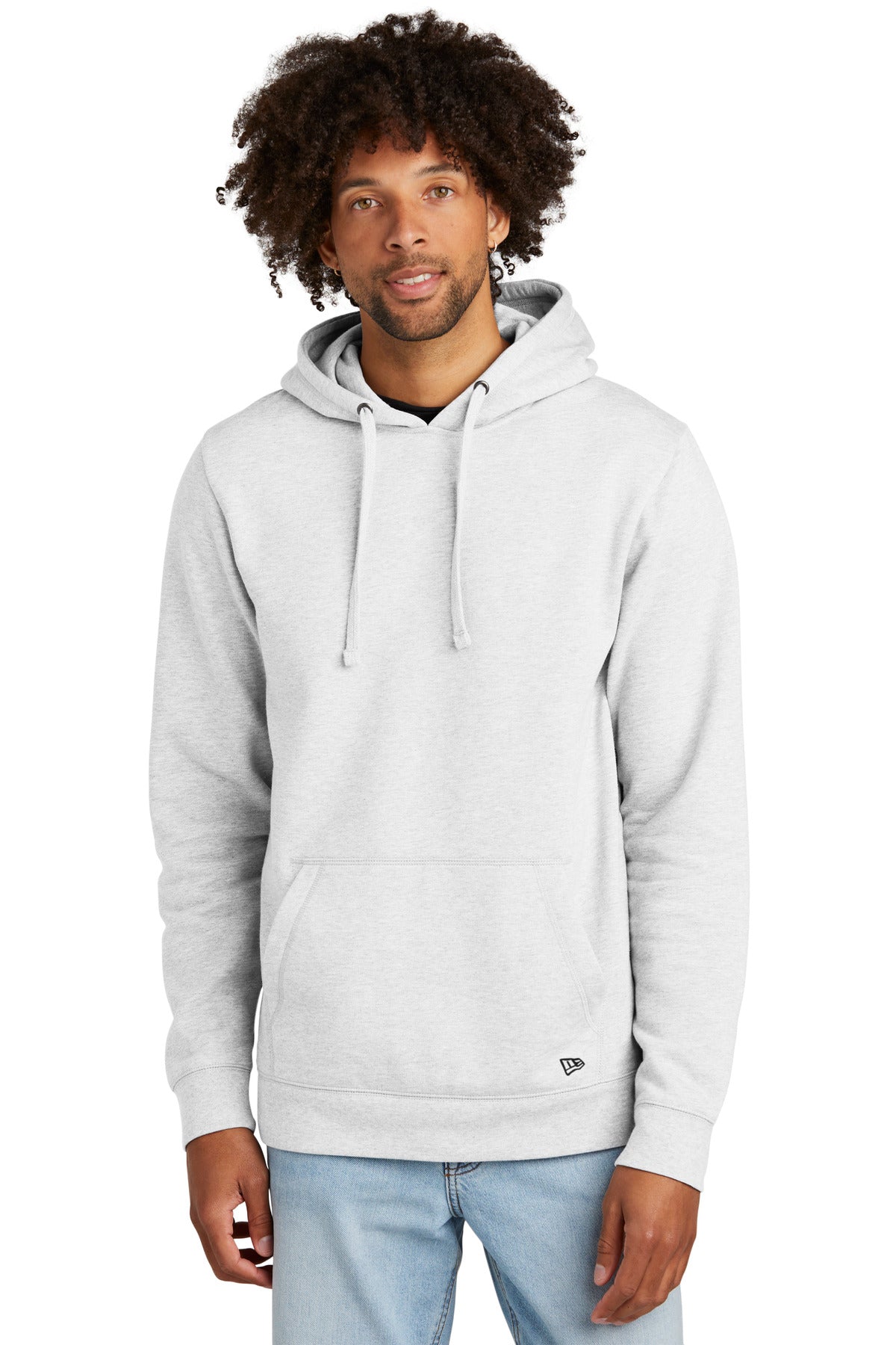 Front View of Ash New Era Comeback Fleece Pullover Hoodie NEA550