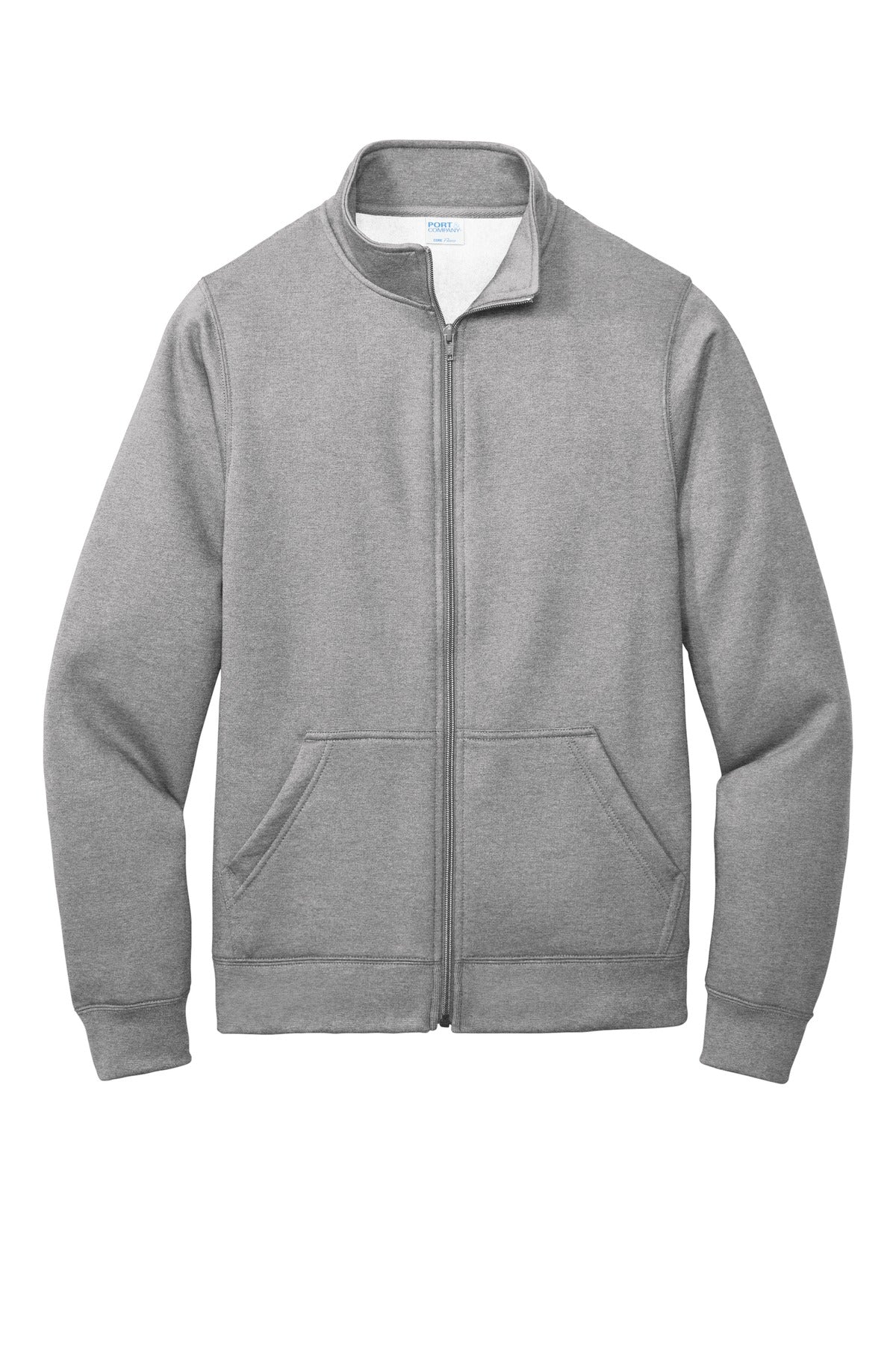 Front View of Athletic Hthr Port & Company Core Fleece Cadet Full-Zip Sweatshirt PC78FZ