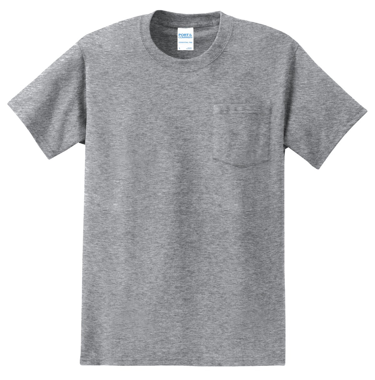 Front View of Athletic Hthr Port & Company - Tall Essential Pocket Tee. PC61PT