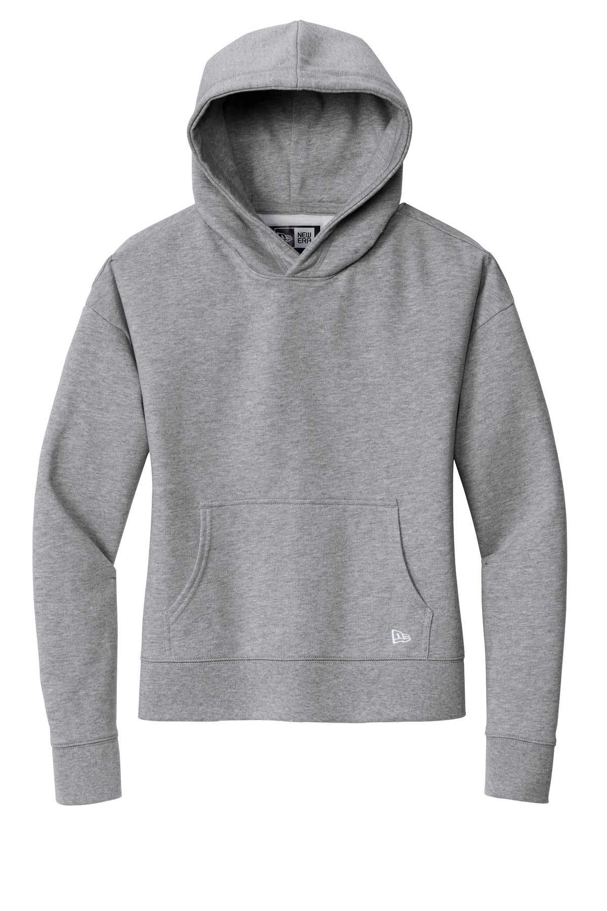 Front View of AthlHthr New Era Women's Comeback Fleece Pullover Hoodie LNEA550
