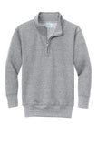 Front View of AthlHthr Port & Company Youth Core Fleece 1/4-Zip Pullover Sweatshirt PC78YQ