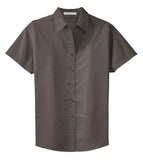 Front View of Bark Port Authority Women's Short Sleeve Easy Care Shirt. L508