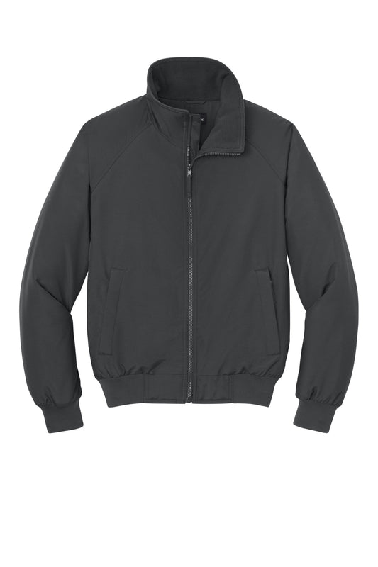 Front View of Batlshp Grey Port Authority Charger Jacket. J328