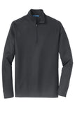 Front View of Battleship Gry Port Authority Pinpoint Mesh 1/2-Zip. K806