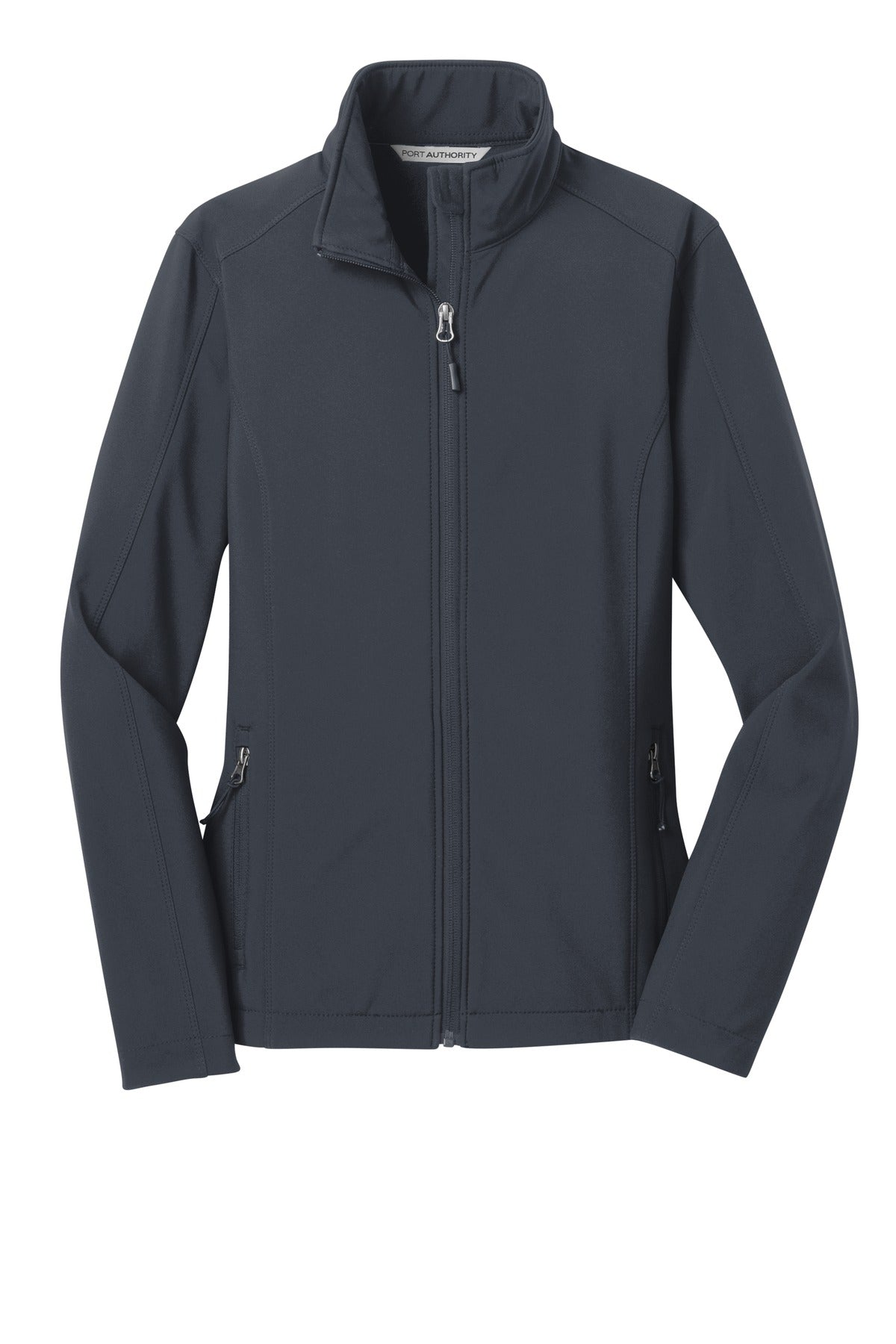 Front View of Battleship Gry Port Authority Women's Core Soft Shell Jacket. L317
