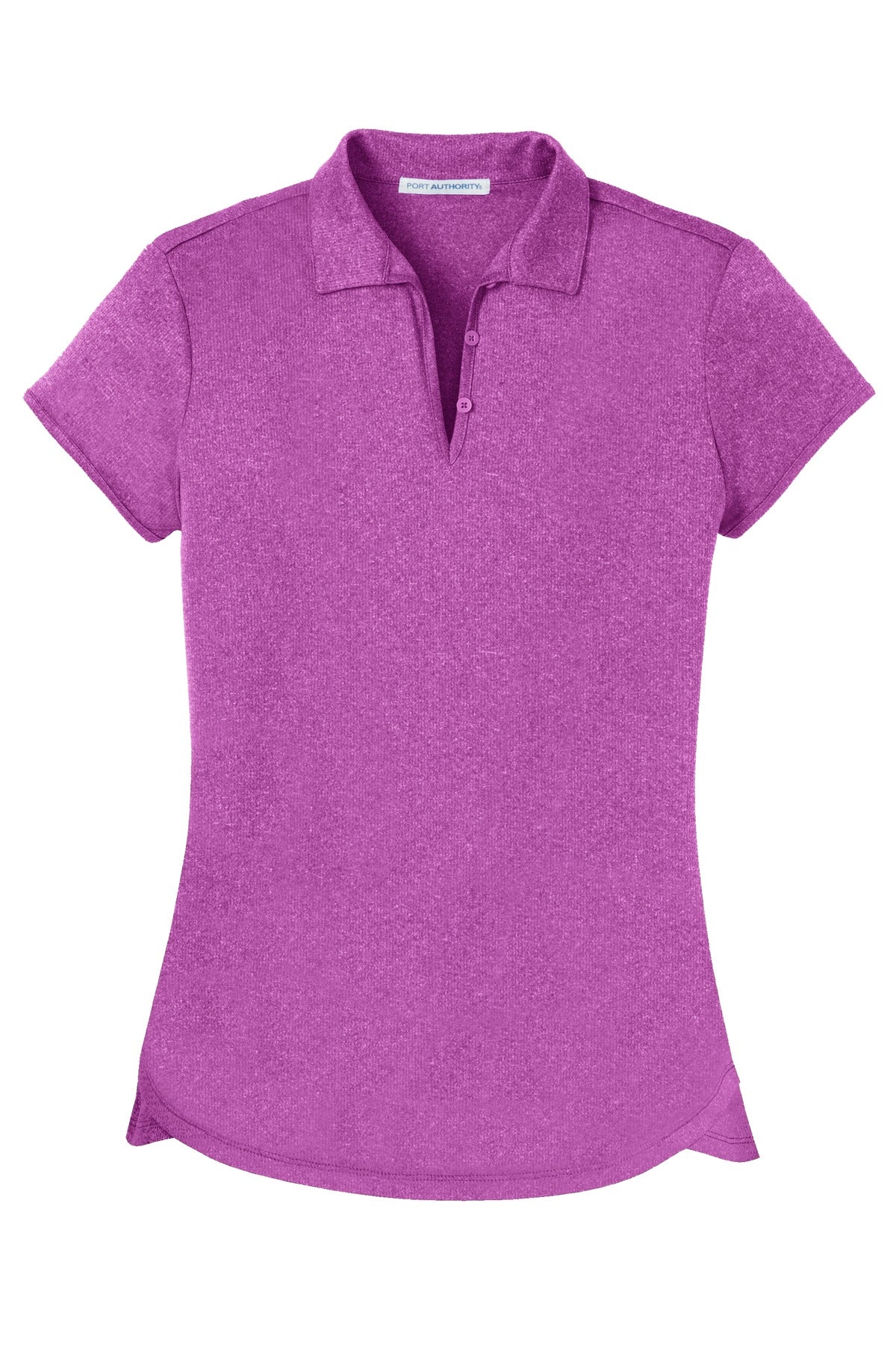 Front View of Berry Hthr Port Authority Women's Trace Heather Polo. L576