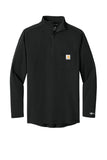 Front View of Black Carhartt Force 1/4-Zip Long Sleeve T-Shirt CT106660