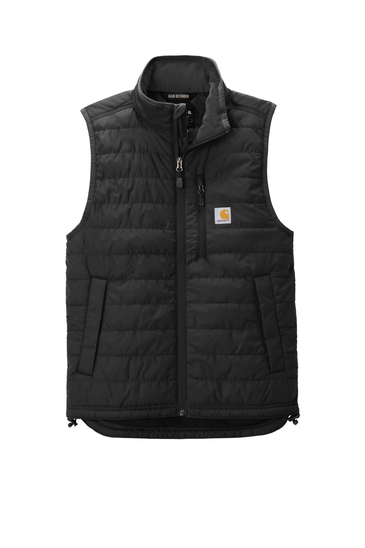 Front View of Black Carhartt Gilliam Vest CT102286
