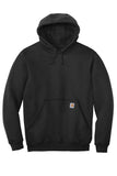 Front View of Black Carhartt Tall Midweight Hooded Sweatshirt CTTK121