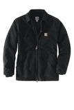 Front View of Black Carhartt Tall Sherpa-Lined Coat CTT104293