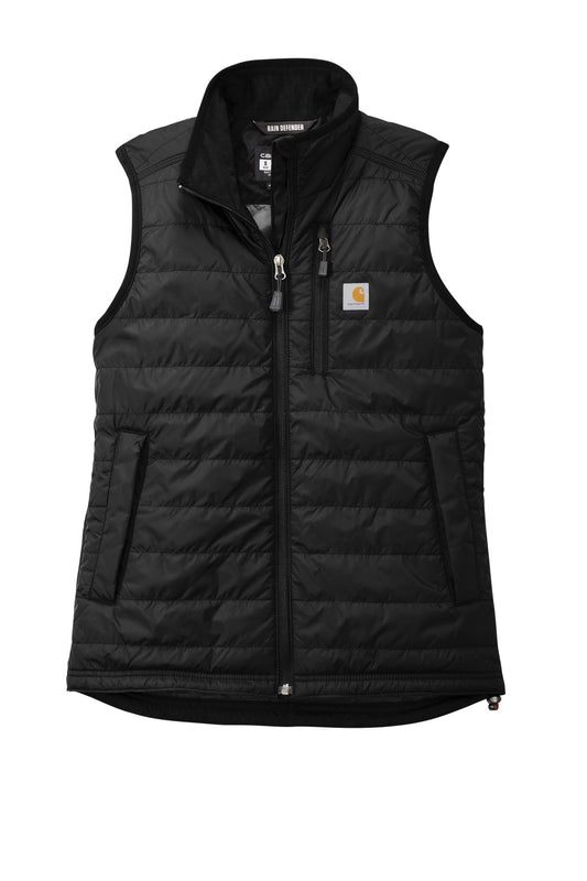 Front View of Black Carhartt Women's Gilliam Vest CT104315