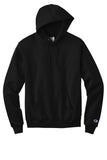 Front View of Black Champion Powerblend Pullover Hoodie. S700