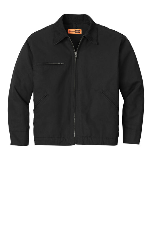 Front View of Black CornerStone - Duck Cloth Work Jacket. J763