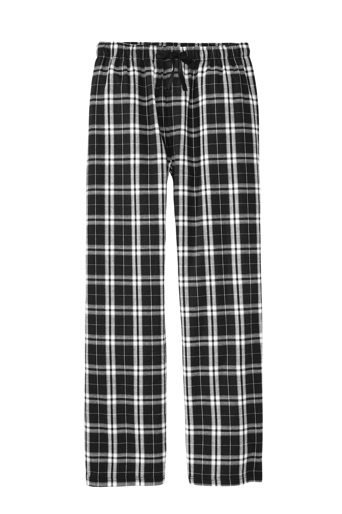 Front View of Black District Flannel Plaid Pant. DT1800