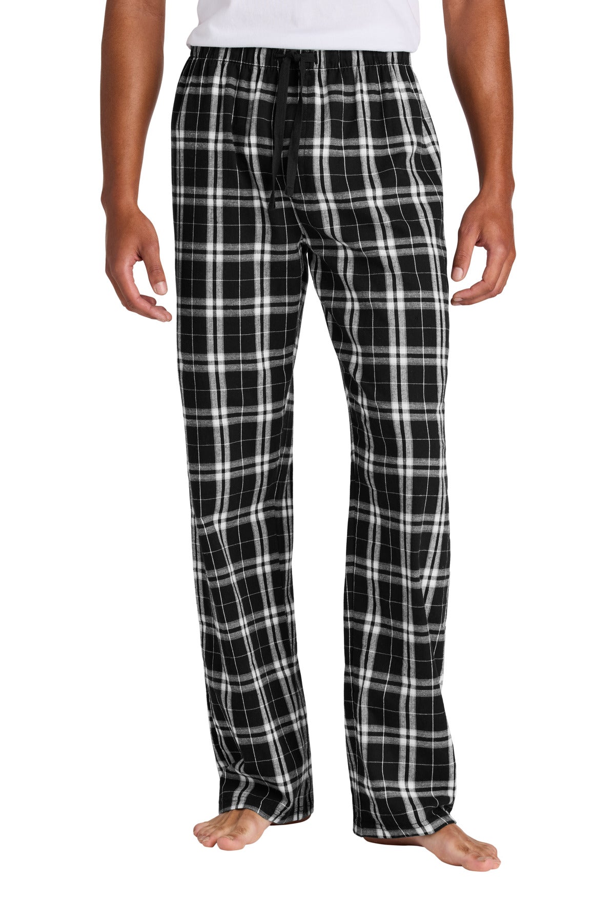 Front View of Black District Flannel Plaid Pant. DT1800