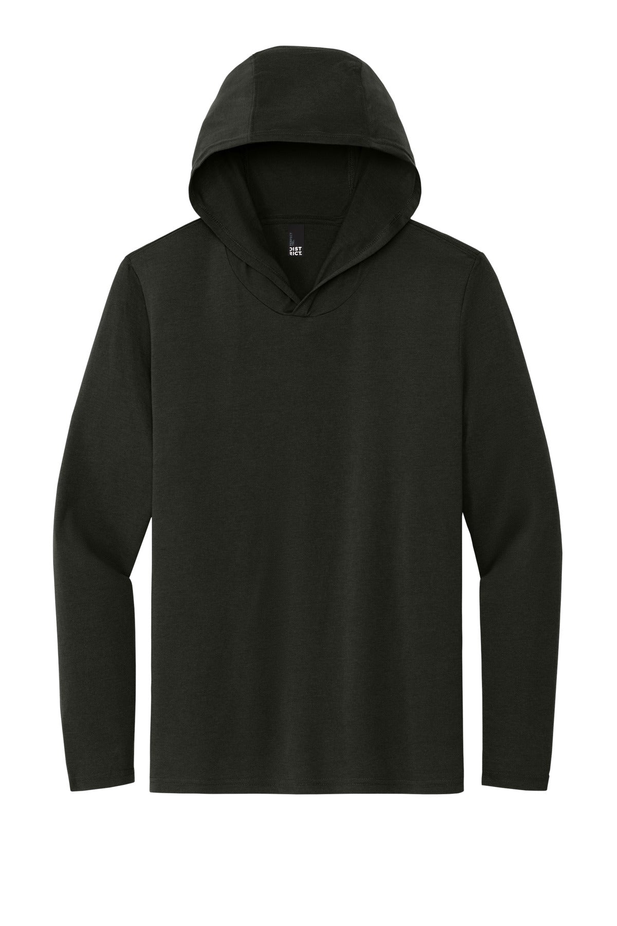 Front View of Black District Perfect Tri Long Sleeve Hoodie. DM139