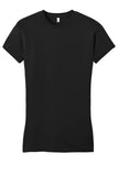 Front View of Black District Women's Fitted Very Important Tee . DT6001
