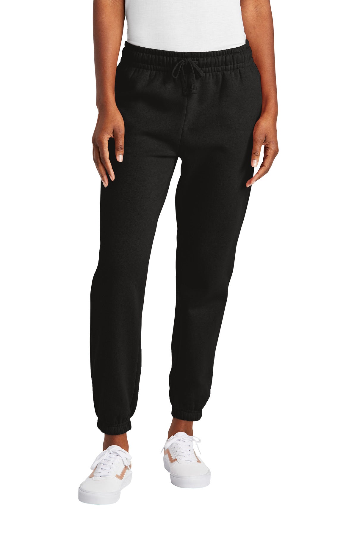 Front View of Black District Women's V.I.T. Fleece Sweatpant DT6110