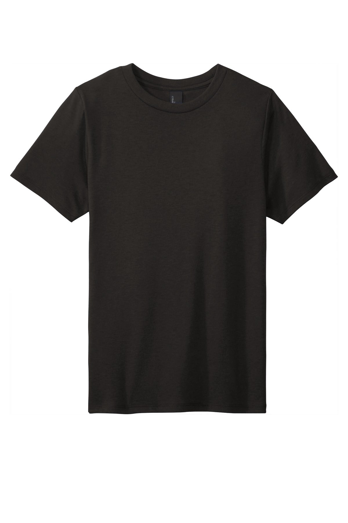 Front View of Black District Youth Perfect Tri Tee. DT130Y