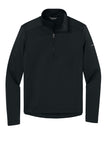 Front View of Black Eddie Bauer Smooth Mid Layer Fleece 1/2-Zip EB2360