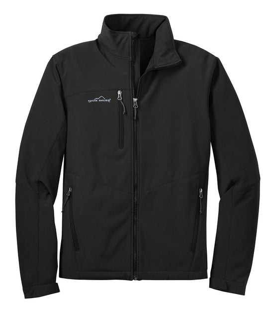 Front View of Black Eddie Bauer - Soft Shell Jacket. EB530
